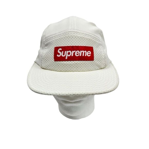 Supreme Perforated Reflective Camp Cap White 2016 5 Panel Skate Hat - Picture 2 of 9
